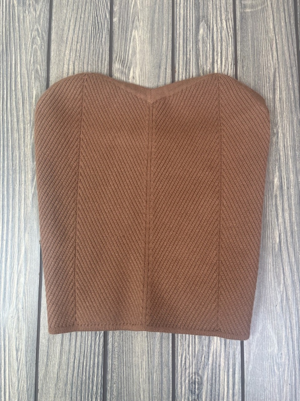 aerie Brown Neutral Sweater Tube Top Size Small